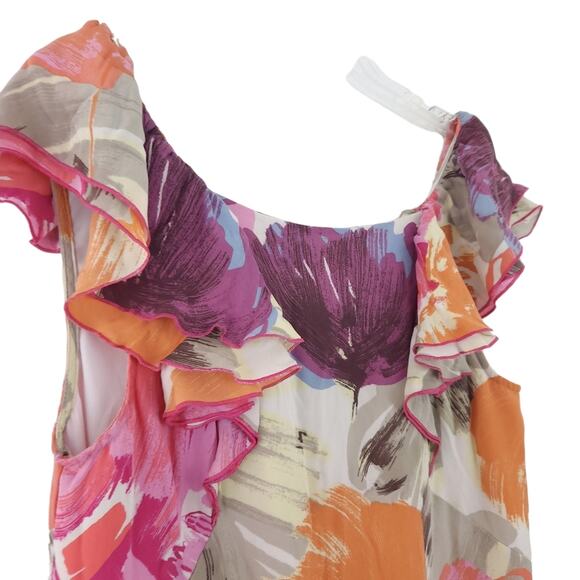 BCBG MaxAzria 100% Silk Dress Floral Size 8 Summer Spring Dress Sleeveless - Picture 2 of 6